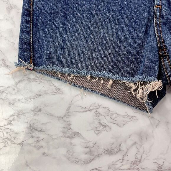 Volcom Blue Dark Wash Custom Cutoff Denim Jean Shorts 7 - Picture 3 of 6